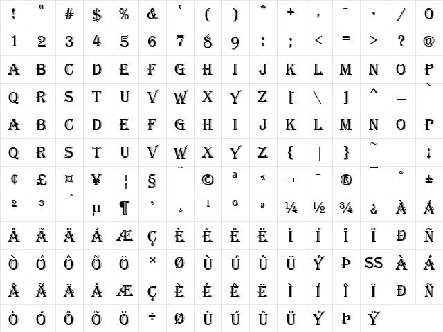 AlgerianD Regular Character Map