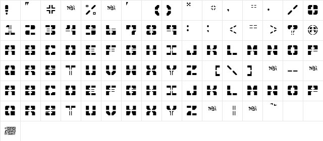 Drawn and Quartered Regular Character Map