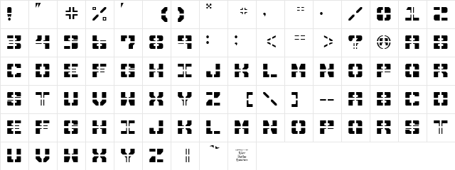Drawn and Quartered Regular Character Map