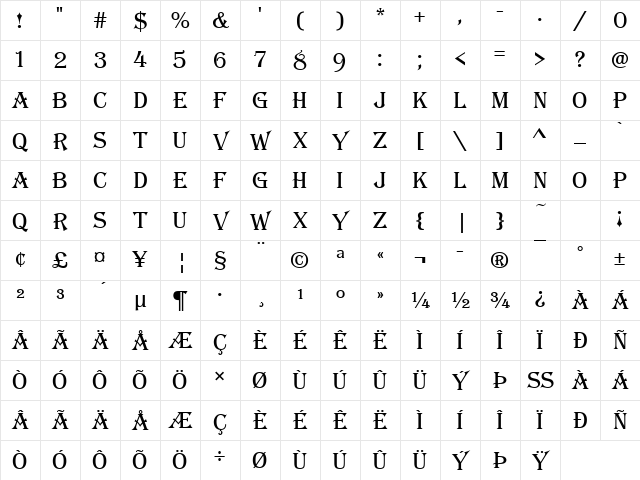 Algerian Becker Basic Regular Character Map