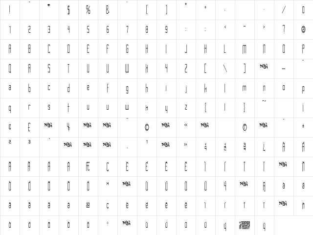 Long Cool Woman Regular Character Map