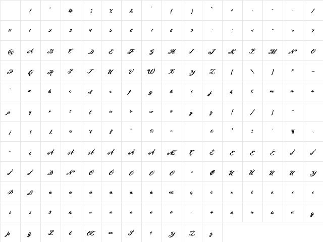 Dreamy Sakura Regular Character Map Dreamy Sakura Regular Character Map