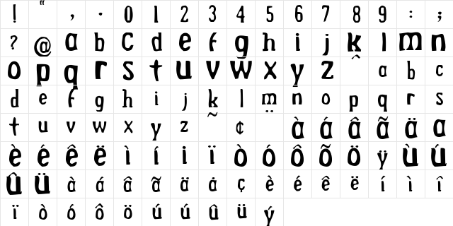 Drek Regular Character Map Drek Regular Character Map