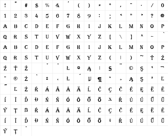 Algiers Normal Character Map