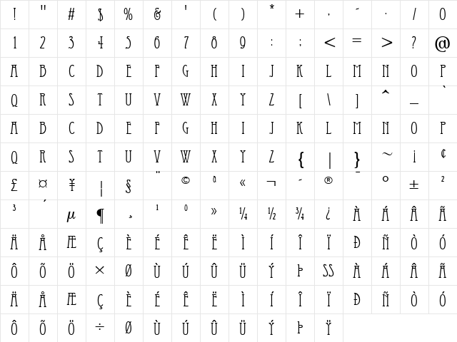 Already Gone 1 Regular Character Map