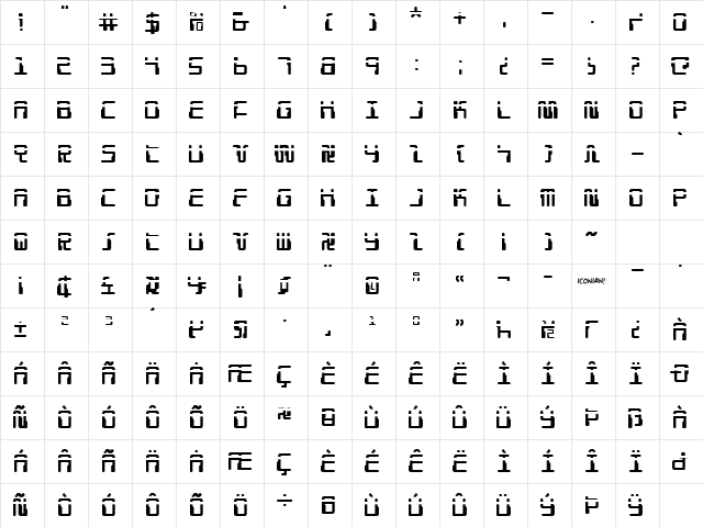 Droid Lover Laser Regular Character Map