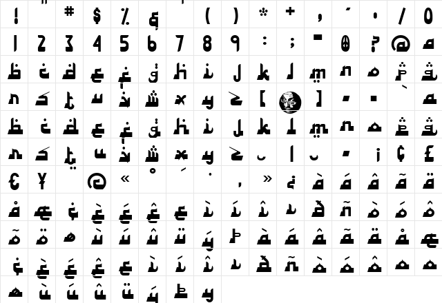 Alhambra Deep Regular Character Map