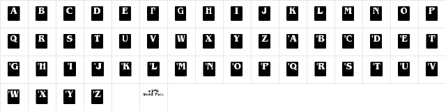 DropCaps Serif Character Map