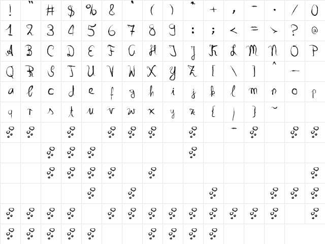 LongTimeAgo DSG Regular Character Map LongTimeAgo DSG Regular Character Map