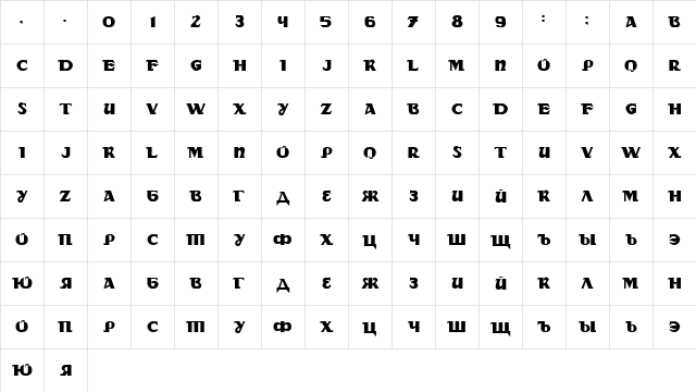 DS Rada Regular Character Map DS Rada Regular Character Map