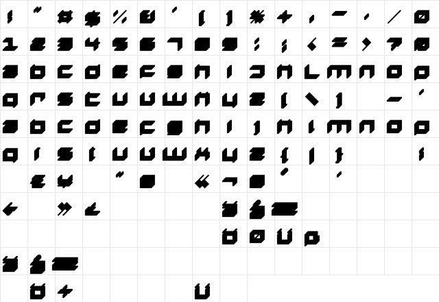 DS SQR553DL Regular Character Map DS SQR553DL Regular Character Map