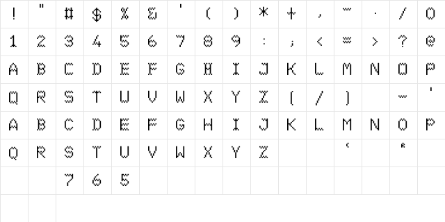 DS Ticket35 Regular Character Map DS Ticket35 Regular Character Map