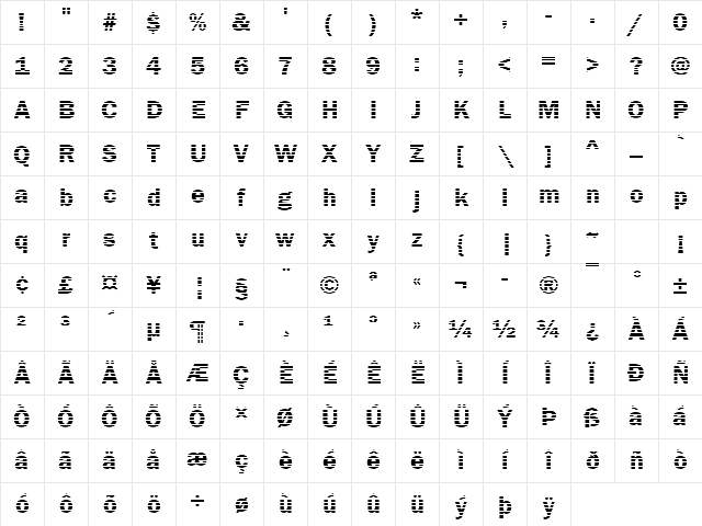 DTCFranklinGotM02 Regular Character Map DTCFranklinGotM02 Regular Character Map