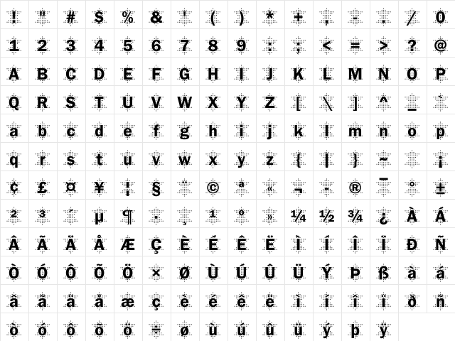 DTCFranklinGotM47 Regular Character Map DTCFranklinGotM47 Regular Character Map
