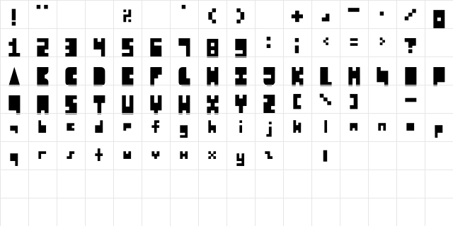 8-bit Block Party bitBlockParty Character Map