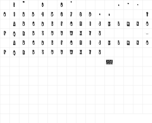 LopplerDisplay Bold Character Map