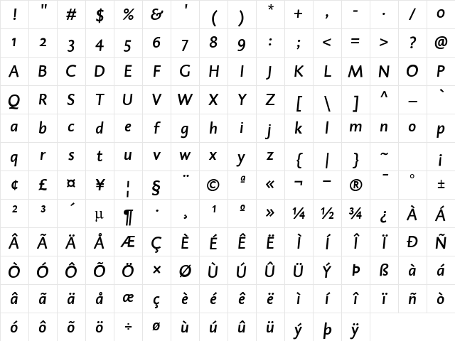 DTLCaspariSTMedium Regular Character Map DTLCaspariSTMedium Regular Character Map