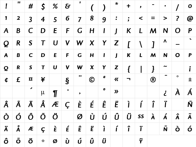 DTLCaspariTCaps Regular Character Map DTLCaspariTCaps Regular Character Map