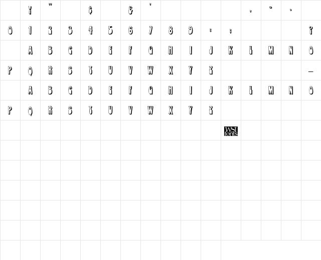 LopplerDisplay Regular Character Map