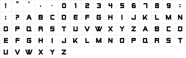 Alien Encounters Solid Bold Character Map