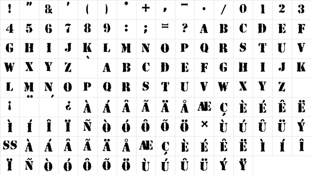 Due Date Regular Character Map