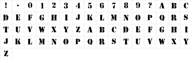 Due Date Regular Character Map