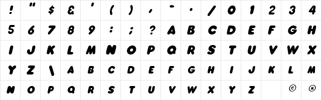 DunkinSCapsSSK Italic Character Map DunkinSCapsSSK Italic Character Map