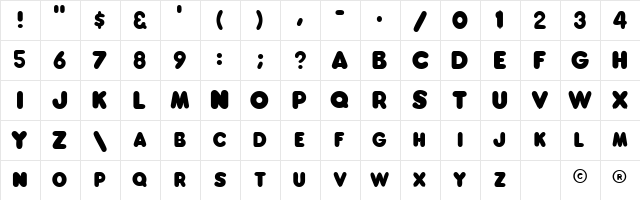 DunkinSCapsSSK Regular Character Map