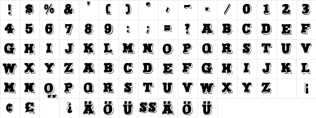 Duo Dunkel Regular Character Map