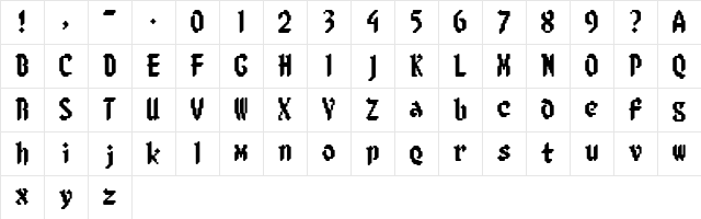 8-bit Limit R (BRK) Regular Character Map