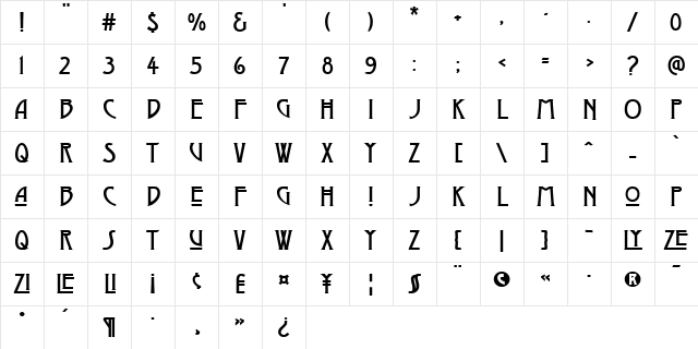 Dyer Normal Character Map