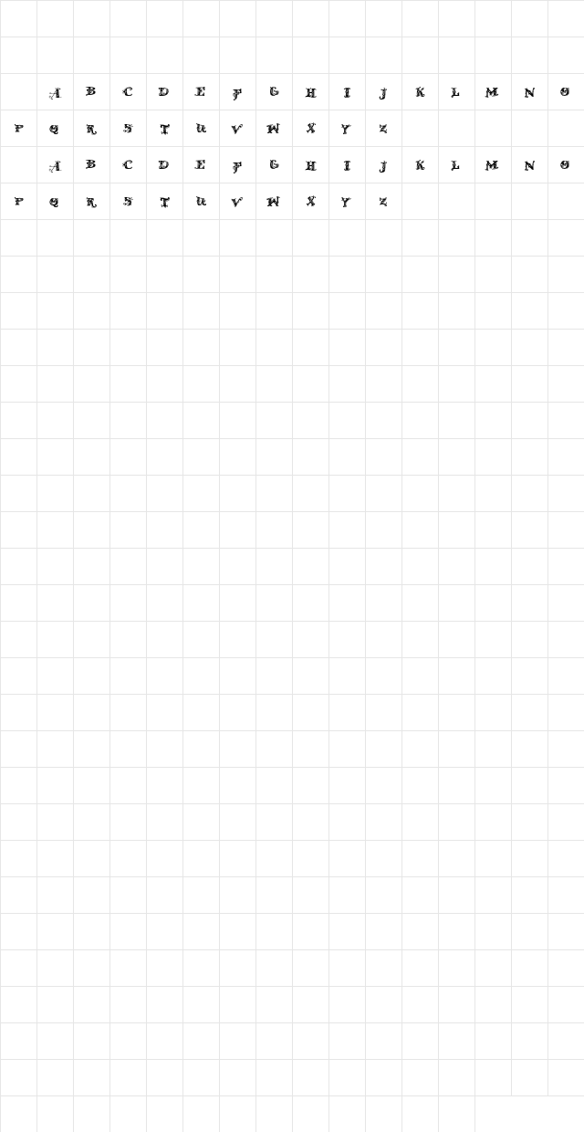 D_OLD MODERN Regular Character Map