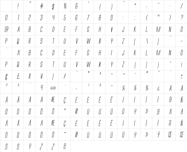 Alien League Italic Italic Character Map Alien League Italic Italic Character Map