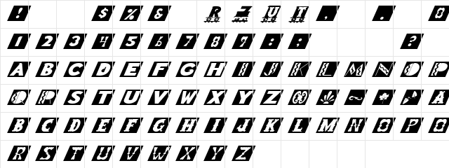 FZ BORDERS 15 ITALIC Normal Character Map FZ BORDERS 15 ITALIC Normal Character Map