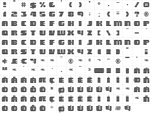 Eagle GT II Regular Character Map