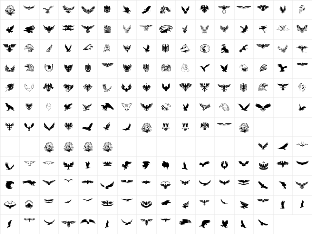 Eagle Regular Character Map
