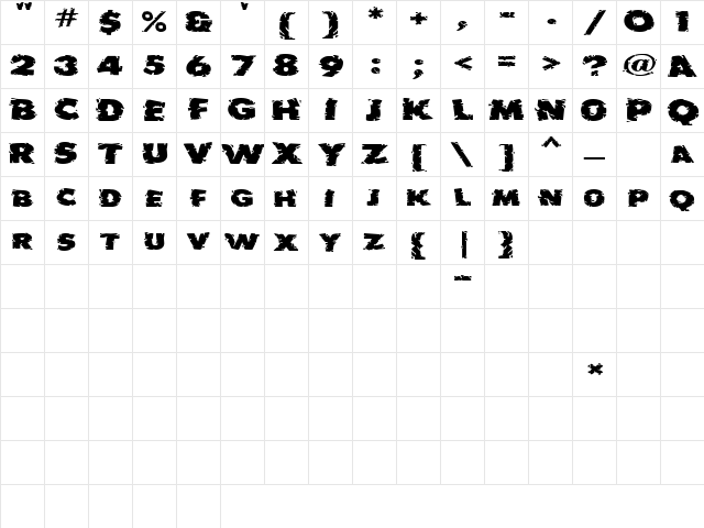 EarthshakerExtended Regular Character Map EarthshakerExtended Regular Character Map