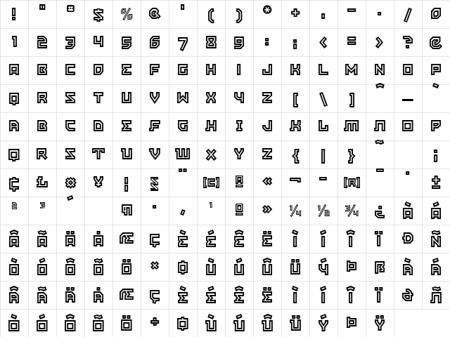 EastBlocICG Open Character Map