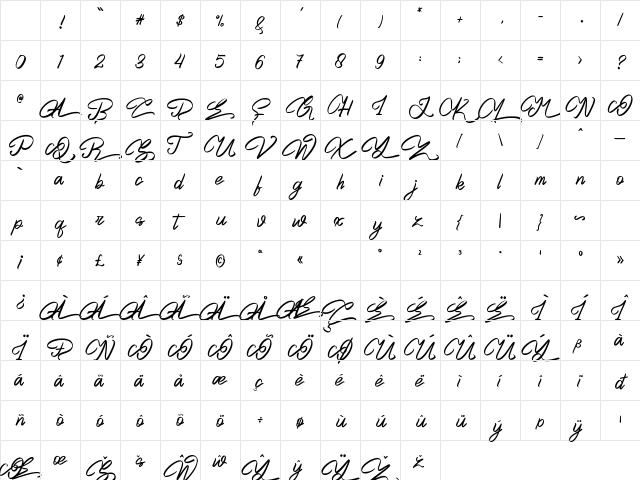 Eastblue Regular Character Map Eastblue Regular Character Map