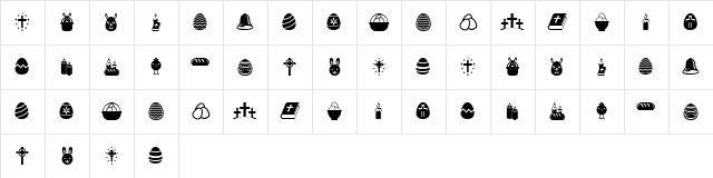 Easter Icons Regular Character Map Easter Icons Regular Character Map