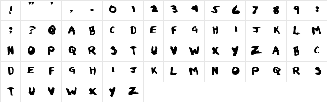 Eau de Toilet Regular Character Map