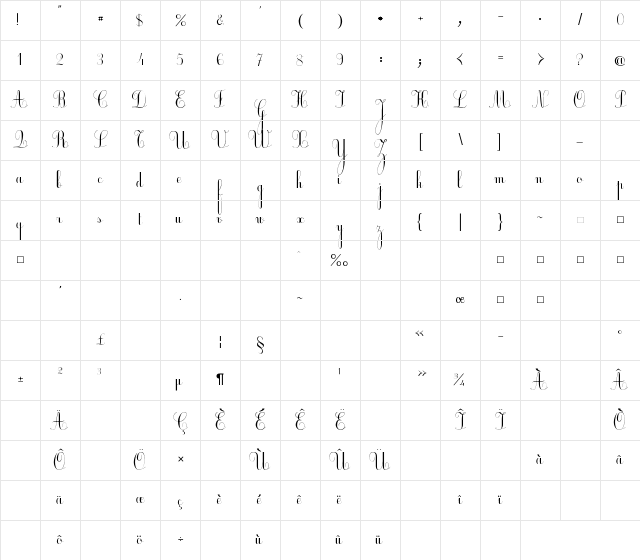 Ecolier Regular Character Map