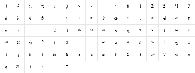 Dirt2 Echo Regular Character Map