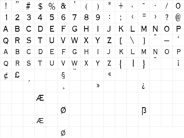 Echoes 2 Regular Character Map