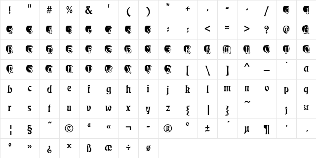 EckmannIniD Regular Character Map EckmannIniD Regular Character Map
