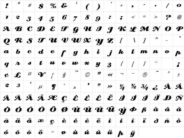 Eclat ICG Regular Character Map