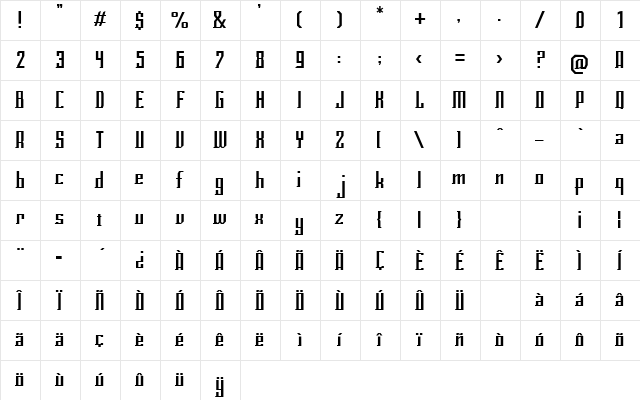 Eclix Regular Character Map Eclix Regular Character Map