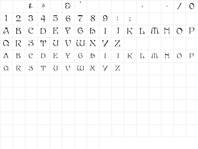 EddaCapital Regular Character Map EddaCapital Regular Character Map