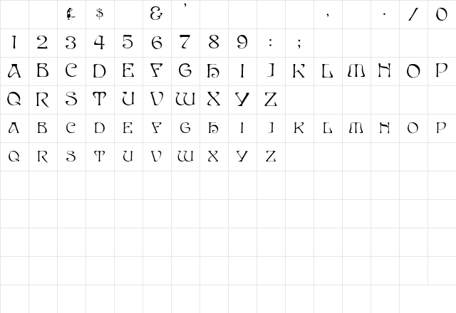 EddaCaps Regular Character Map EddaCaps Regular Character Map