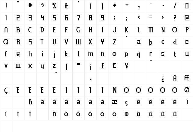 Eden Mills Bold Character Map Eden Mills Bold Character Map